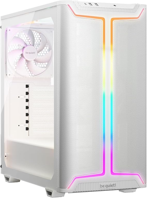 be quiet! Pure Base 501 DX White PC case, high Airflow Intake Front Panel and top Cover, Maximum Performance, 3 preinstalled Pure Wings 3 140mm PWM Fans, Extraordinary air Pressure, Dynamic Design
