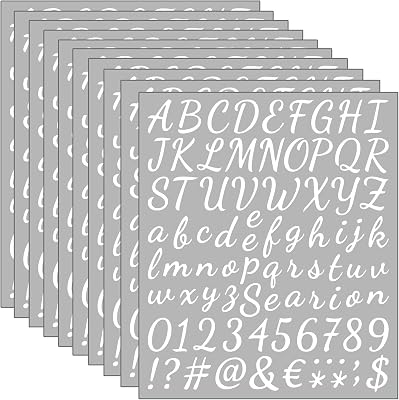 760 Pieces 10 Sheets White Letters Stickers,1 Inch Self Adhesive Alphabet Number Stickers,Vinyl Letter Stickers Decals for Scrapbooking,Mailbox,Notebook,Classroom Decor, Door, Business,Address White