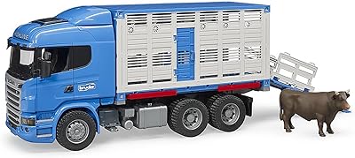 Scania R-Series Cattle Transport Truck w 1 Cattle