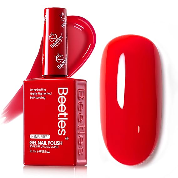 Beetles Red Gel Polish, Crimsom Harmony, 15ML Red Gel Nail Polish