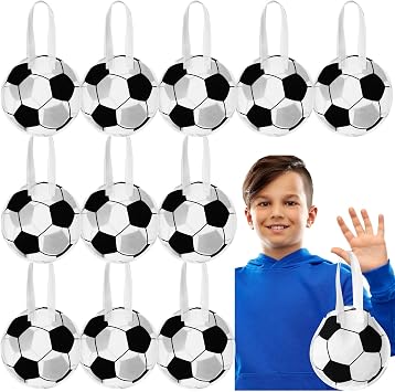 Yinder 12 Pieces Sports Party Favor Bags Ball Themed Goodie Candy Bags Soccer Snacks Bag Soccer Gift Bags Non Woven Gift Bags for Kids Adults Sport Party Supplies (Soccer)