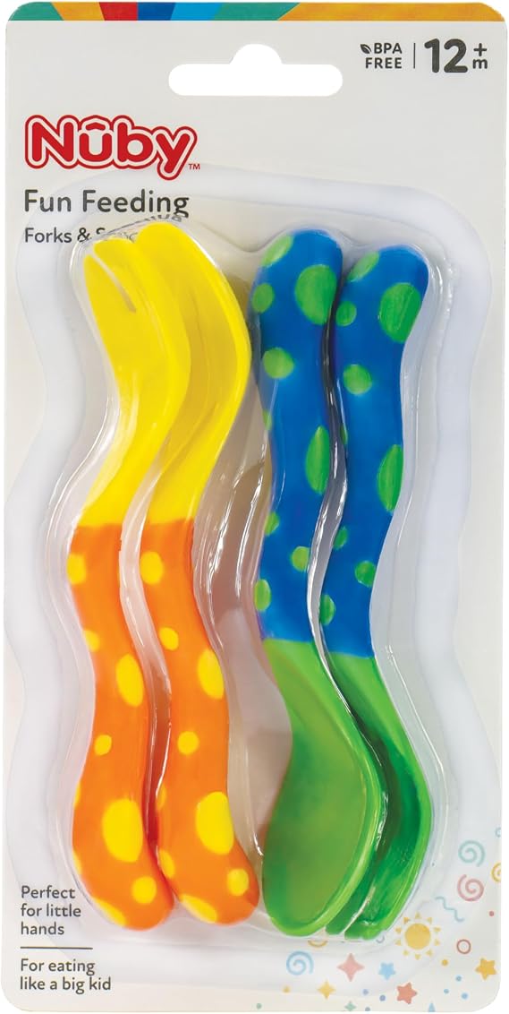 Nuby Spoons and Forks - 4 Count | Neutral