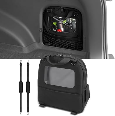 3rd Gen Upgrade RAV4 Trunk Cubby Bag Organizer with Clear Window,Small Cargo Side Pocket Compatible with Toyota Rav4 2025 2024 2023 2022 2021 2020 2019 Storage Emergency Backpack for Empty Hole