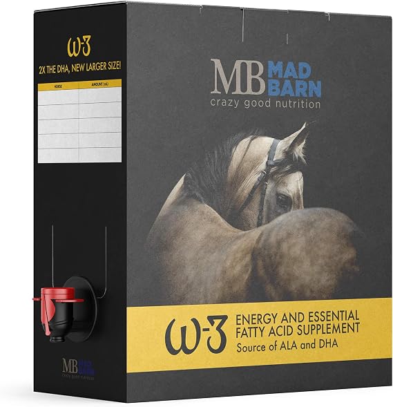 W-3 Oil 5 L with Omega-3 DHA & Natural Vitamin E | Fat Supplement for Horses | Supports Healthy Skin & Shiny Coat