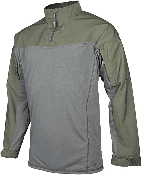 Tru-Spec Men's Responder Shirt, 24-7 P/C R/S 1/4 Zip, Ranger Green, Medium Long