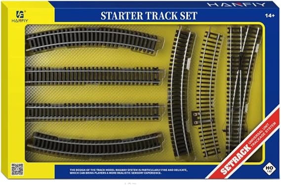 HTLNUZD 66607 1/87 Miniature Track Model Train Kit, Curved Rails and Silver Nickel Turnouts, Perfect for Train Lovers and Collectors - Premium Gift