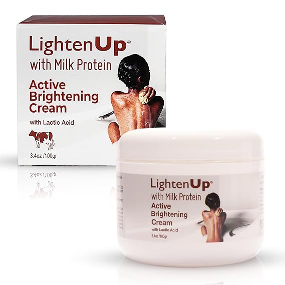 Lighten-Up, Lactic Acid Cream, 3.4 Fl oz 100ml, Skin Brightening Cream for Body, Knees, Underarms, Armpit, Intimate Parts, Face