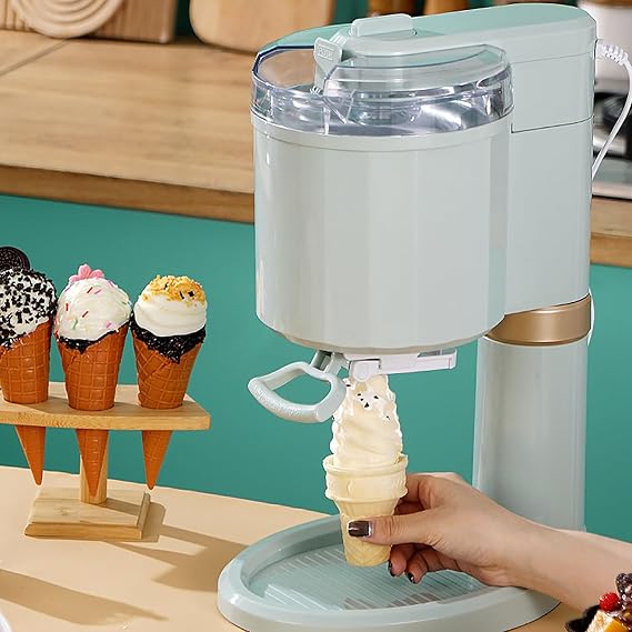 Ice Cream Machine, 1L Soft Serve Maker for Home and Café - Mini Fruit Soft Ice Cream Maker for Delicious Desserts
