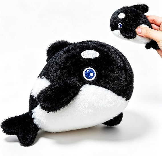 Cute Orca Stuffed Animals for Kids, Babies, Mini Plushies, Orca Plush Toys, Kawaii Whale Stuffed Sea-Animal Plush Toys for Girls, Boys, Party Favors, Easter Basket Stuffers
