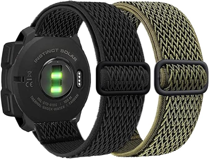 Olytop for Garmin Instinct 1/2/3 45mm Watch Bands, 22mm Soft Elastic Stretchy Nylon Ultra-light Wristband Replacement Strap Men Women for Garmin Instinct Solar/Tactical/Esports/Tide/Surf