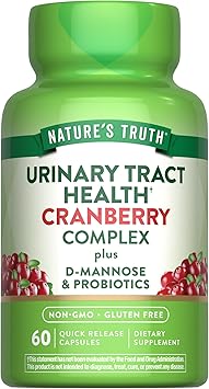 Nature's Truth Cranberry Pills | 60 Capsules | Plus D-Mannose & Probiotics | Supports Urinary Tract Health | Non-GMO & Gluten Free Supplement