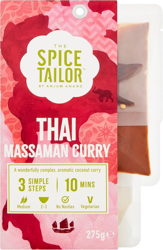 The Spice Tailor Thai Massaman Curry Sauce Kit, 275 g | Authentic Asian Curry, Easy to Prepare in 10 Minutes, Vegetarian Friendly, Rich & Flavourful