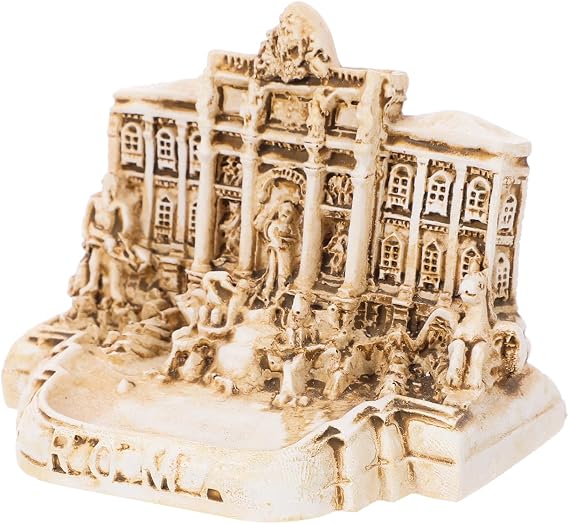 VOSAREA Roman Church Statue Mini Resin Italy Trevi Fountain Figurine 3D Architecture Model for Home Office Bookshelf