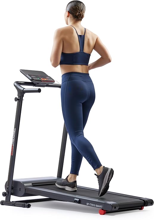 Sunny Health & Fitness Treadpad Slim Walking Pad Treadmill with Handlebars