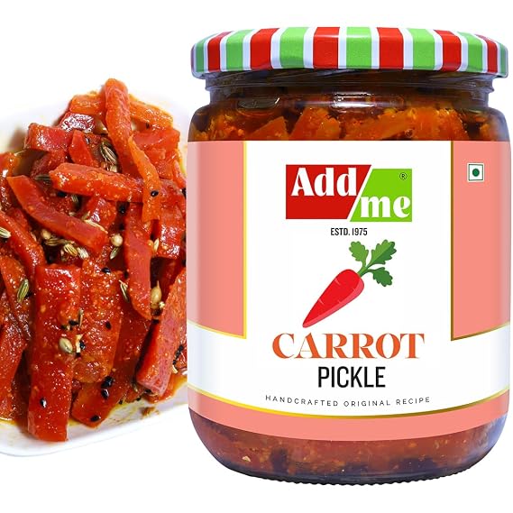 Add me Home Made Carrot Pickles Gajar ka Khatta Achar 500Gm Glass jar