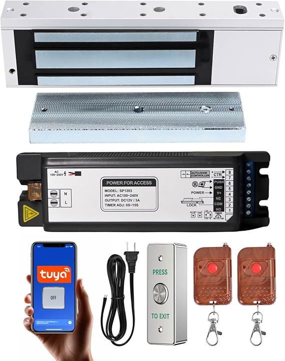 Smart Door Access Control System, 1200lb Magnetic Lock, WiFi Tuya App