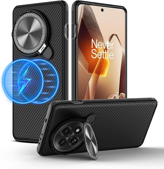 Nillkin Magnetic for OnePlus 13 Case, Compatible with MagSafe, Thin Slim Fit Case with Upgrade Camera Cover and Kickstand, Camshield Prop Case for OnePlus 13, Black