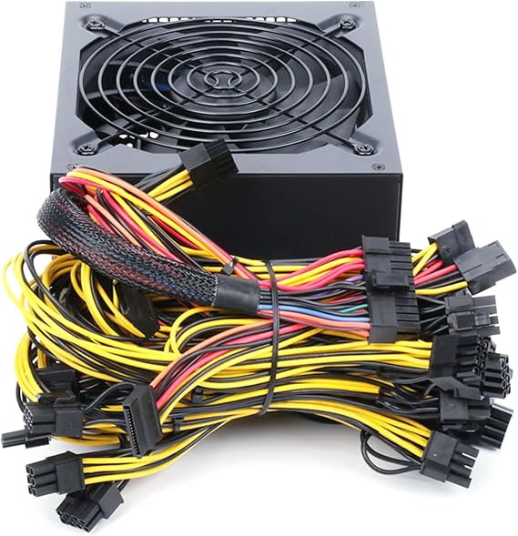 1800W to 2000W 110V-220V ATX ETH Bitcoin Mining Power Supply 95% Efficiency Support 8 Display Cards GPU for BTC Bitcoin Miner(1800-2000W B)
