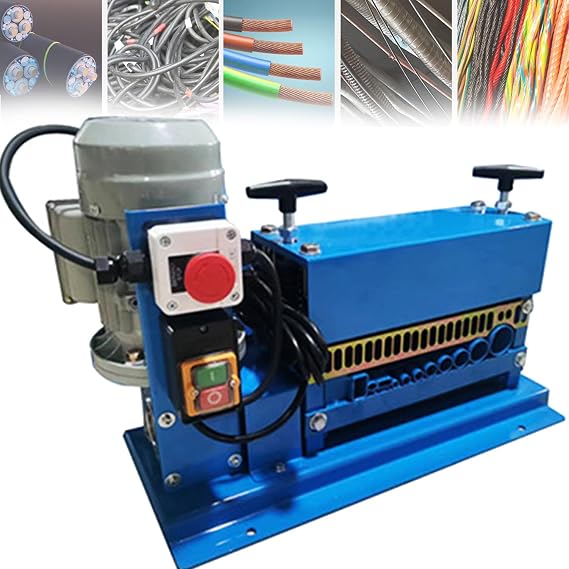 370W Electric Wire Stripping Machine, Automatic Wire Stripping Machine with Channels,1.5-38mm Automatic Motorized Cable Stripper, 220V Electric Wire Stripper Machine Tool