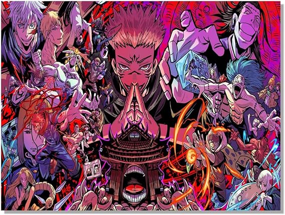 Anime Jujotsu Kaisan Poster For Fans Kids Birthday Gifts-Manga Lovers Posters Canvas Art Print Manga Picture For Teen Girls/Boys Room Bedroom Wall Decor