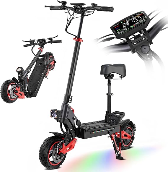 Escooter 1600W Electric Scooter Adults - 31 mph & 29-34 Miles Long Range Fast Escooter with 10.5" Off-Road Tires, Dual Brake Full Suspension All-Terrain Electric Scooters for Teens Gifts