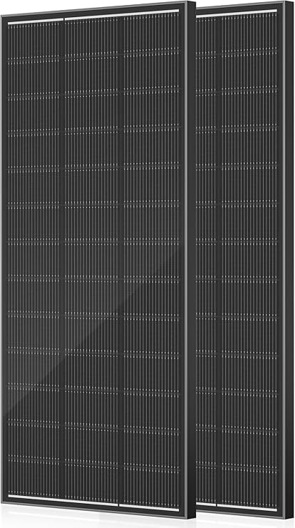 600 Watt Solar Panel, 300W Solar Panel 2 Pack, Upgraded 18BB Solar Cells 24.6% High Efficiency Monocrystalline 12V/24V PV Module for Home Rooftop RV Camper Marine Boat Off Grid System All Black