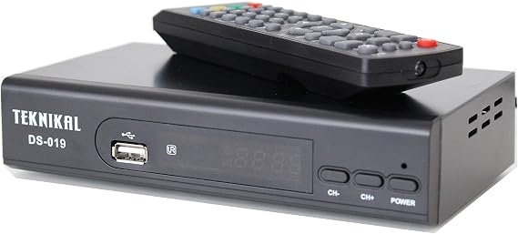 Teknikal HD Freeview Set Top Box Receiver Plus Recorder for Digital TV Channels Tuner HDMI / Scart Outputs USB Memory Slot DVB-T Digi Box 4 Switchover