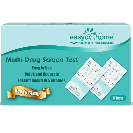 Easy@Home 5 Panel Urine Drug Test Kit - 5 Pack Multi Drug Screening Test