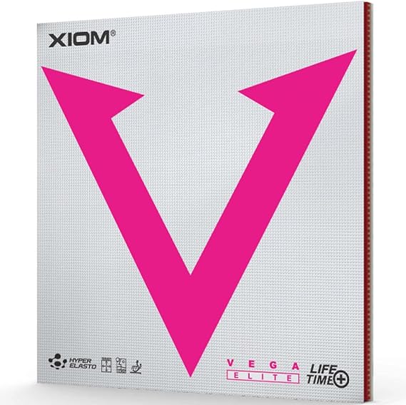 XIOM 10491 Table Tennis Rubber Soft Back Vega Elite Black/Red 1.8/2.0/MAX