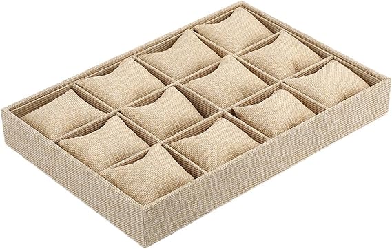 JEKKAH Full Velvet 12-grid Watch Tray With Pillow Bracelet Tray Bracelet Storage Tray Jewelry Rack Jewelry Display Tray