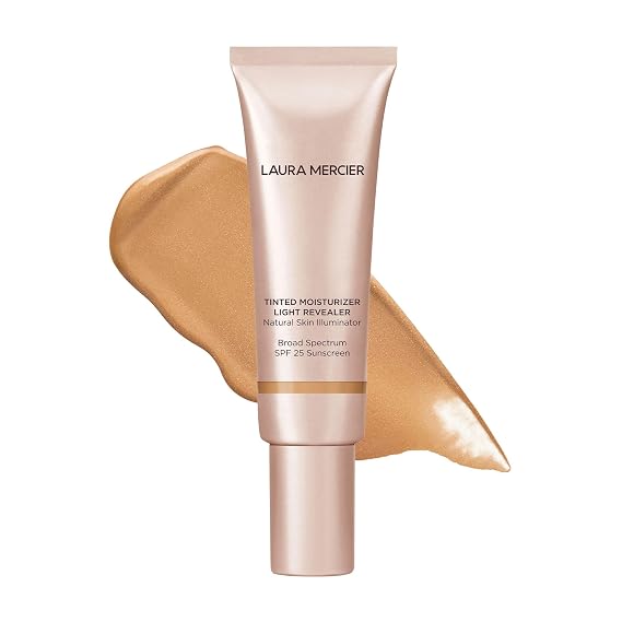 Laura Mercier Tinted Moisturizer Light Revealer Natural Skin Illuminator with SPF 25: All Day Hydration, Ultra-Sheer Coverage, Luminous & Radiant Finish, Skin Tint, Sand