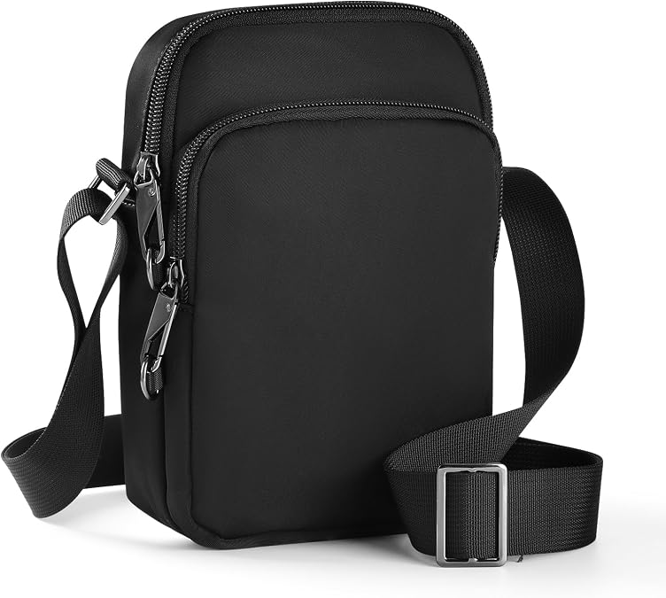 BROADREAM Men Shoulder Bag, Crossbody Bag with Zipper Lock & RFID Blocking - Unisex Essentials Organizer Sports pouch, Casual Chest Sling Bags, Men's Gifts for Father's Day