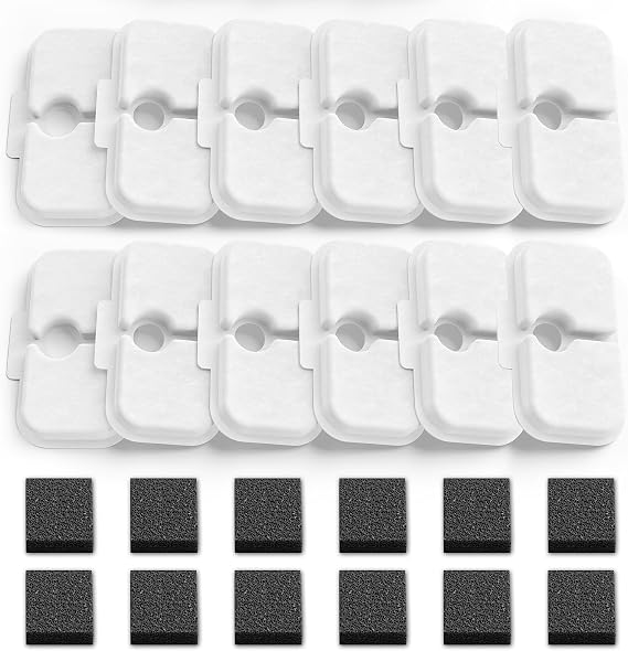 12-Pack Replacement Filters for Petlibro Dockstream Cat Water Fountain PLWF106/116/115/105/005