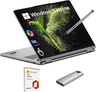 Lenovo Yoga 7i 2-in-1 Laptop, 16 2K Touchscreen AI Copilot PC, Core Ultra 5 226V Beats i7-1355U, 16GB RAM, 512GB SSD  256GB Portable SSD, Lifetime Office  Stylus Pen, WiFi 7, Win11 Home