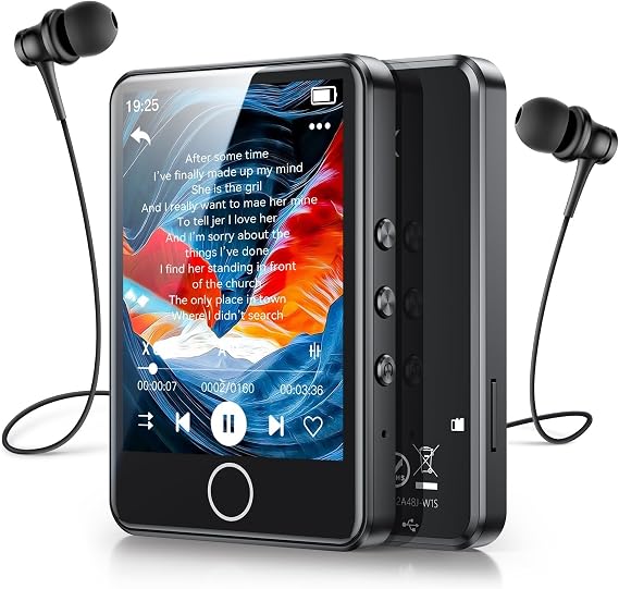 AGPTEK 2.8'' 64GB MP3 Player with Bluetooth, U6 Full Touch Screen Player