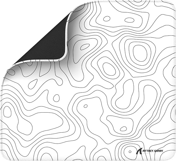 Attack Shark CM02 Gaming Mouse Pad, High-Density Woven Cloth Surface, Water-Resistant Coating, Non-Slip Rubber Base, Durable Stitched Edges, 16.1" 12.2" for Gaming, Office and Laptop, White