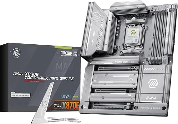 MSI MAG X870E TOMAHAWK MAX WIFI PZ AM5 DDR5 8400MHZ(OC) USB4 4x M.2 HDMI 2X DP 40 Gbps 5G LAN WIFI 7 RGB ATX