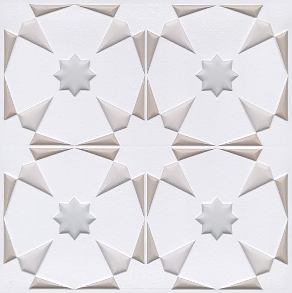 WallPops! Neutral Vega Peel & Stick Embossed Tile Backsplash