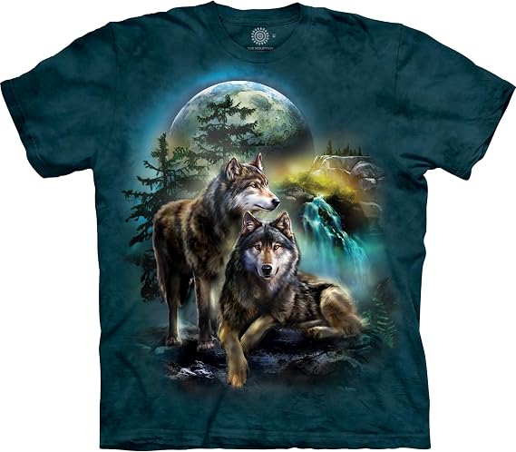 The Mountain Wolf Lookout Mens T Shirts Graphic Tee, Howling Wolf Shirt, Nature Wolves Print, Cool Wildlife T-Shirt