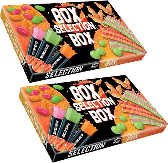 Mixed Sweets Selection Box 134g -Pack of 2 – Includes Chew Bars, Jellybeans, Fizzy Sour Belts, Fizzy Orange Bottles & Sour Balls- Tng
