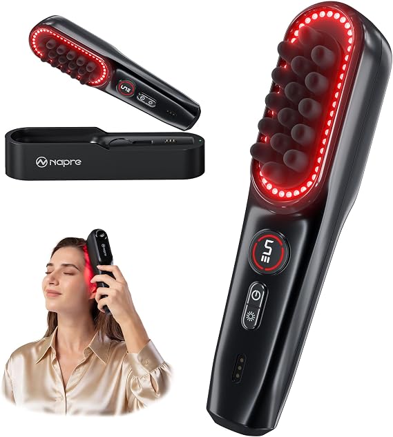 Electric Scalp Massager,Head & Hair Massager Scalp Stress Relax,Cordless Handheld Muscle Massager with Horizontal Vibration for Face,Neck,Shoulder & Body,with Charging Dock