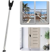 Door Security Bar, Heavy Duty Sliding Patio Door Security Bar, 19-55in Adjustable Door Jammer, Anti-Slip Security Door Stopper for Home, Apartment, Hotel & Travel