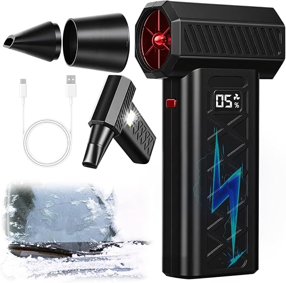 Snow Whiz Turbo Blower,130,000RPM Mini LED Turbo Snow Blower,Snowwhiz Turbo Blower Handheld,Turbo Breeze Electric Blower,Air Duster Cordless Cleaner for Car Windshield Winter Snow Cleaning Home