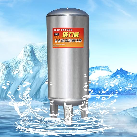 60L 160L 200L 250L 300L Vertical Well Pressure Tank, 304 Stainless Steel Water Pressure Tanks for Water Supply, Pressurized Water Storage Bladder for Hot Water Heater(Size:26.4GaL/100L)