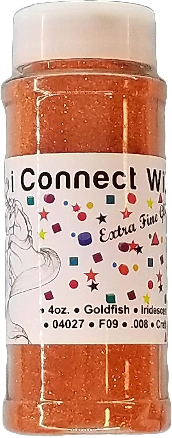 iConnectWith Glitter Goldfish Orange, Extra Fine Iridescent Glitter; Multi-use for Crafts, Decorations, Nail Art, Makeup, Tumblers, Resin Art, and DIY Projects