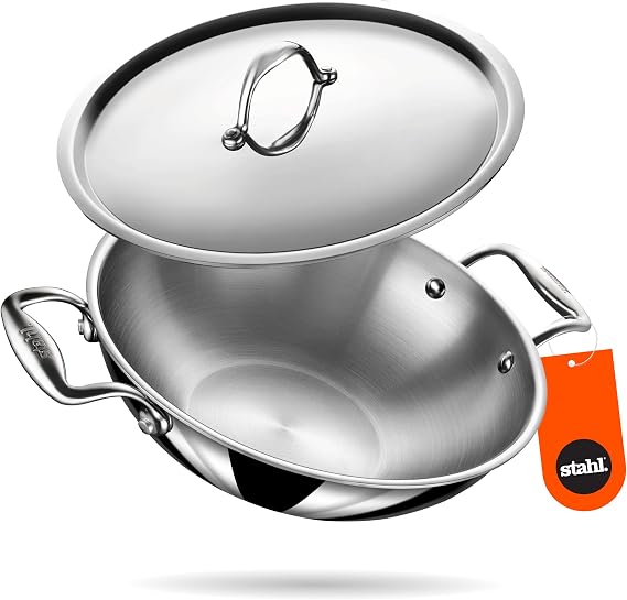 Stahl Stainless Steel Artisan Kadhai, 1-Piece, Silver (8.5)