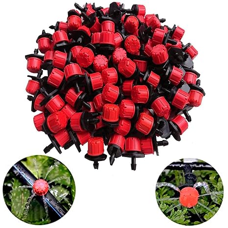 100PCS 1/4" Adjustable Watering Sprinklers for Micro Drip Irrigation System