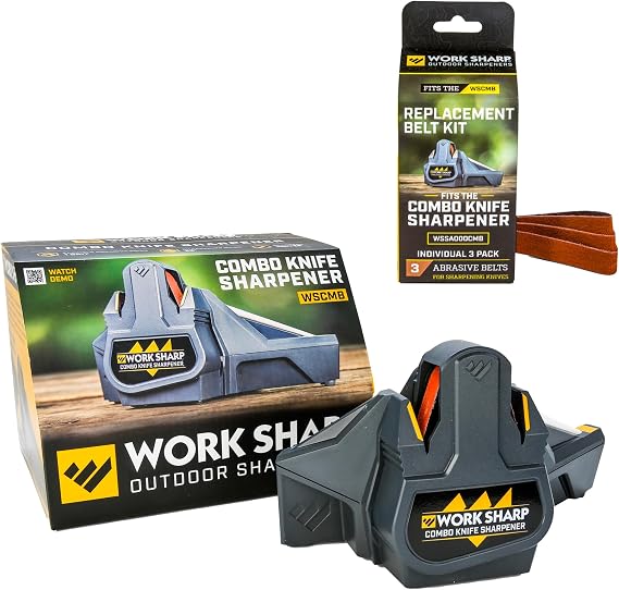 Combo Knife Sharpener with Replacement Belt Kit for Precision Sharpening Durable Design Long Lasting Belts Consistent Performance and Efficient Edge Maintenance for Knives and Cutting Tools