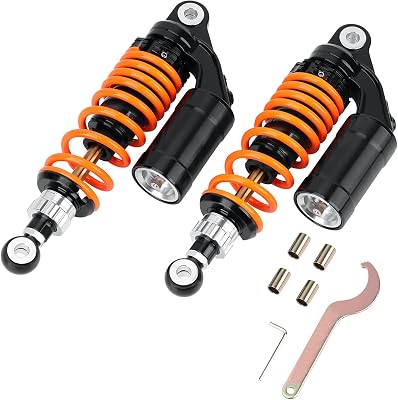 280mm 11 Inch Universal Motorcycle Shock Absorbers Rear Suspension 2PCS Compatible with Honda CB Yamaha GokartOrange