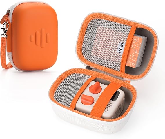 Case for Yoto Mini (2024 Edition) Kids Player, Hold Up to 30 Cards Shockproof Protective Travel Storage Bag with Handle, for Girls Boys-Vitality Orange